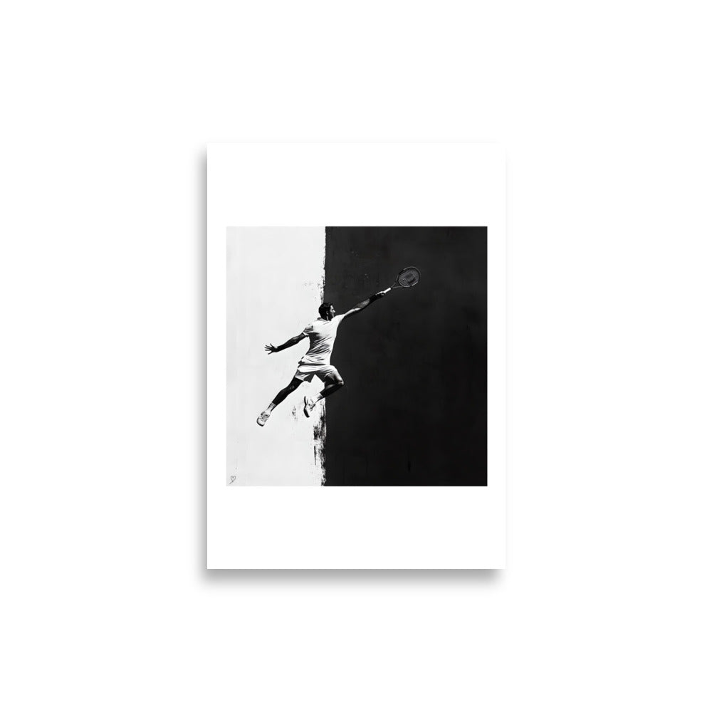affiche action tennis vertical inspiration sportive