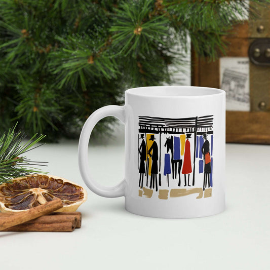 Mug Les Écuries Idée Passion sur bureau ou table décorative – idée cadeau original pour passionnés de chevaux et amateurs de design contemporain.