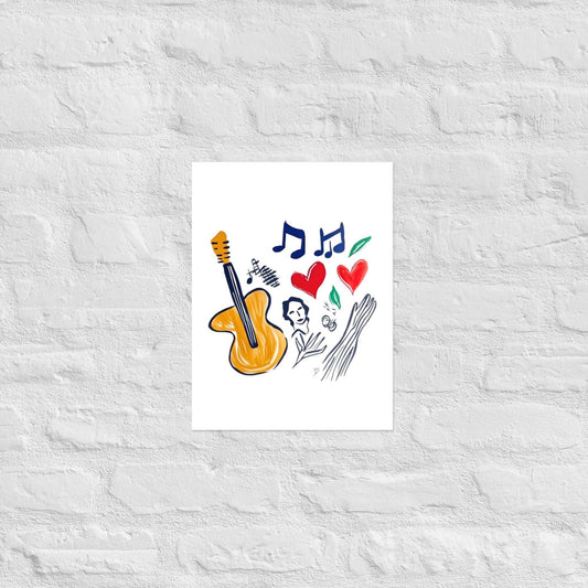 poster art abstrait sur le thème de la musique