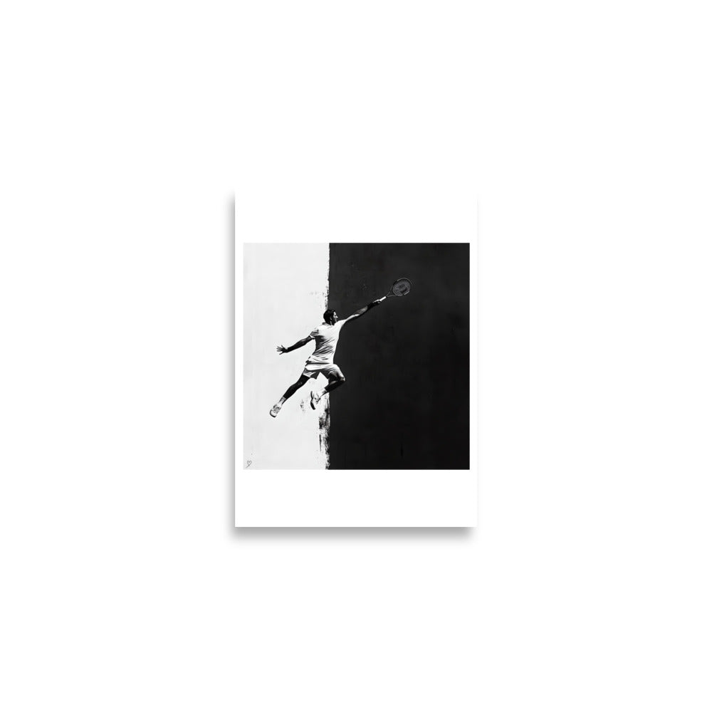 poster décoration tennis sport noir et blanc