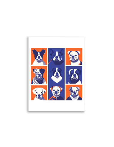 Poster - "Bouledogue - Portrait de famille"