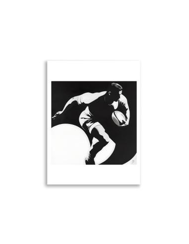 Poster - "Rugby - Noir et blanc"