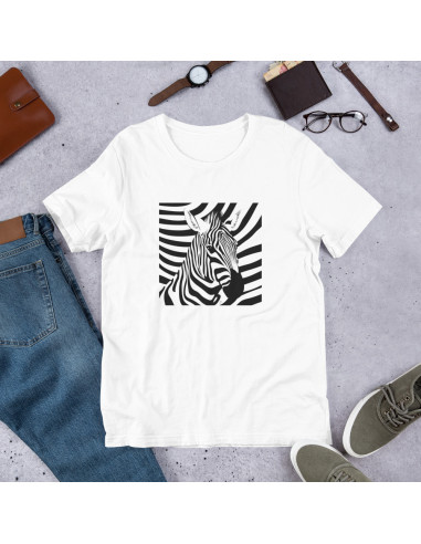 T-shirt unisexe Zèbre halluciné - 100% coton
