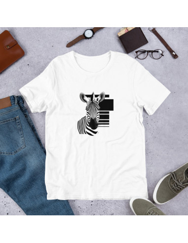 T-shirt unisexe "Zèbre - Bauhaus" - Tshirt 100% coton