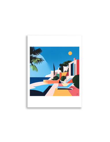 Poster "Villa Méditérannée" - Voyages et bords de mer