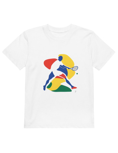 T-shirt en coton bio enfant - "Tennis à la Matisse"