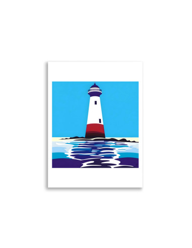 Poster "Le Phare" - Illustration minimaliste mer et voyage