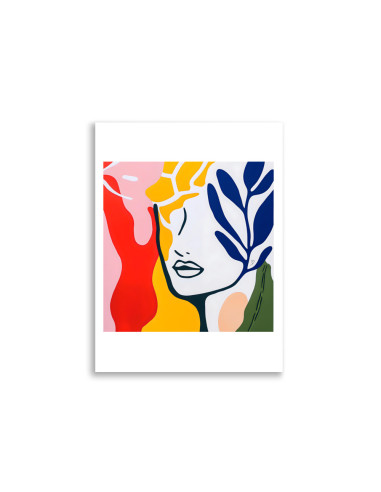 Poster "Âme Fleurie" - Illustration graphique et colorée