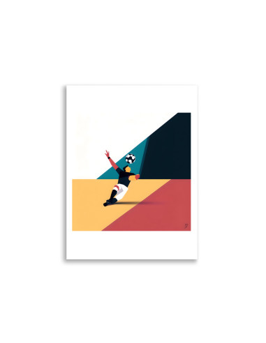 Poster "Coup de tête" - Illustration Football graphique
