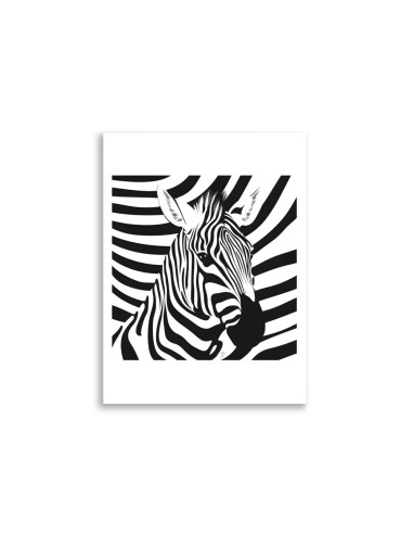 Poster - "Zèbre halluciné" - Design Graphique Noir & Blanc
