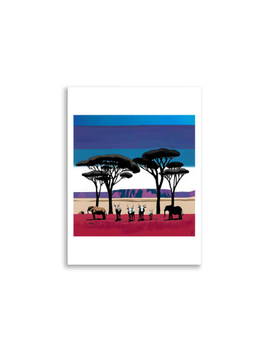 Poster - "Symphonie sauvage" - Paysage d'Afrique Graphique