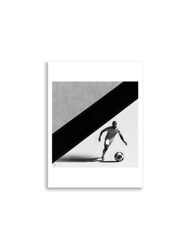Poster - "L'attaquant" - Design Football Noir & Blanc
