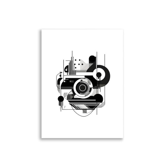poster art géométrique noir et blanc