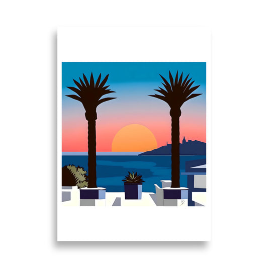 affiche coucher de soleil minimaliste idée passion