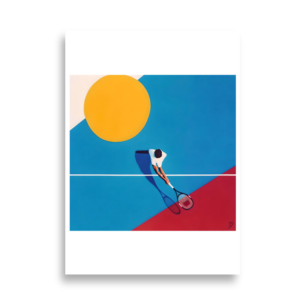 affiche court en couleurs illustration tennis 