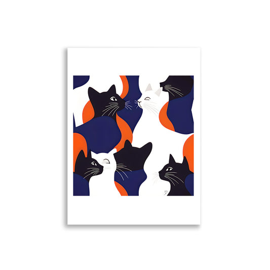 Poster chat graphique design moderne pour décoration intérieure