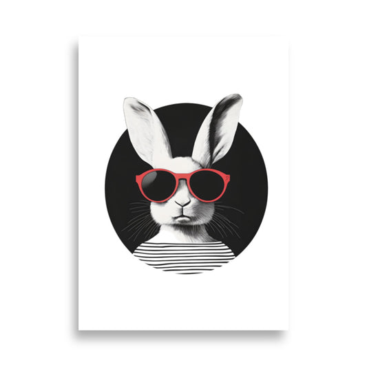 affiche lapin jean-paul lunettes rouges idée passion