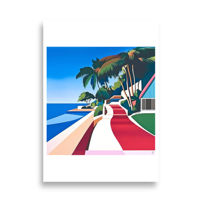 Poster nature tropicale bord de mer design contemporain