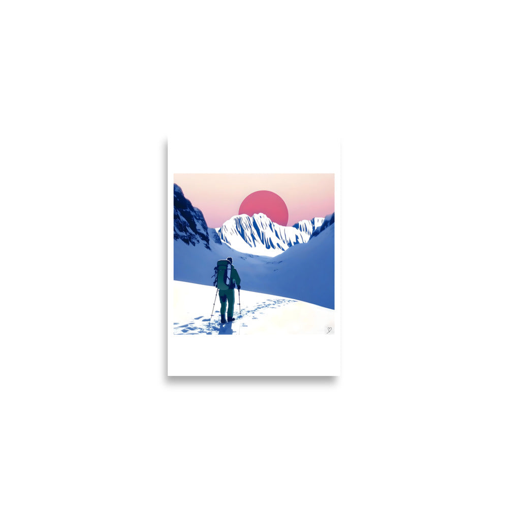 illustration aventurier en montagne
