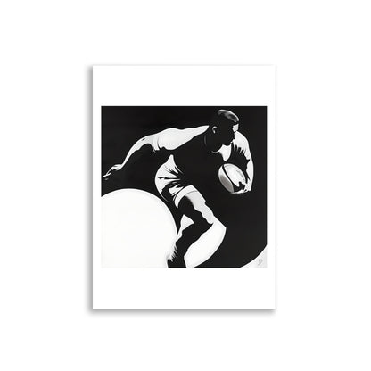 poster sportif design graphique joueur en action rubgy