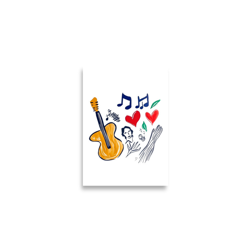 affiche décorative cœur et instruments