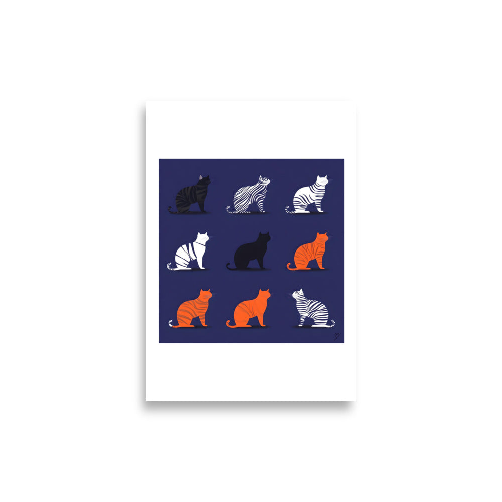 Affiche cadeau artistique pour amoureux des chats