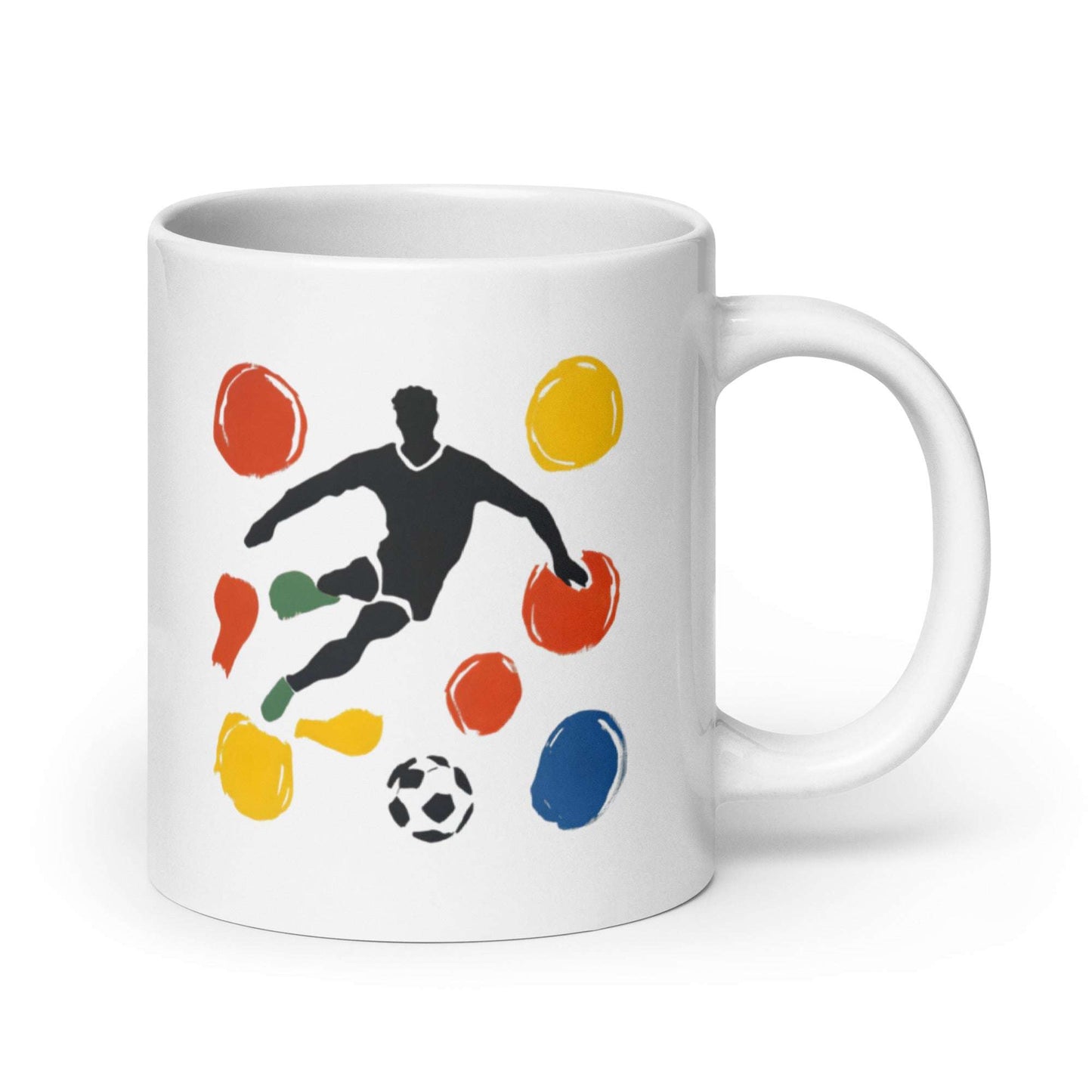 Mug football illustration colorée joueur silhouette