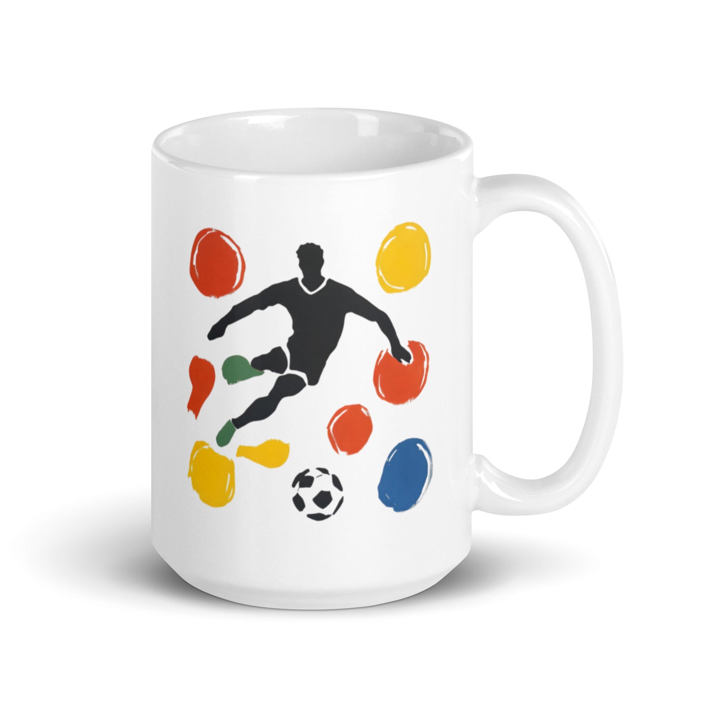 Illustration mouvement football sur mug unique