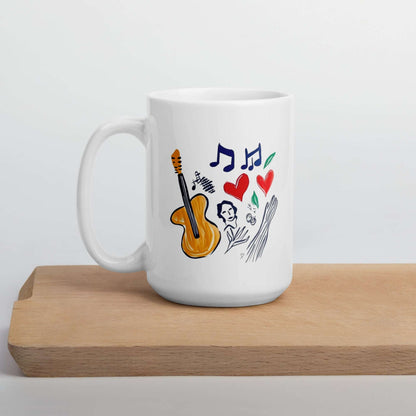 mug guitare et notes de musique
