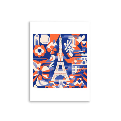 Poster Paris en fleurs – art graphique moderne pour décoration intérieure