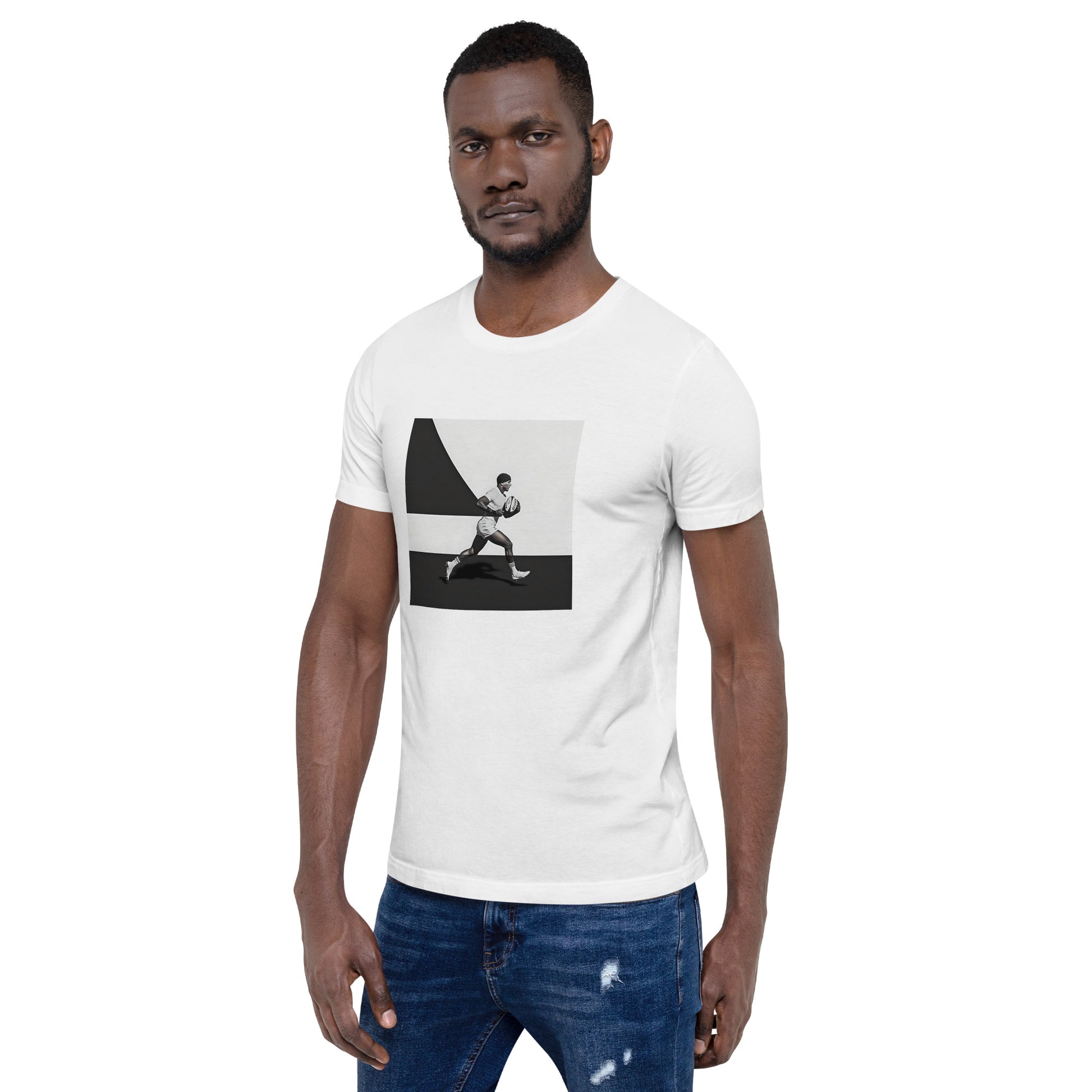 T-shirt passion rugby design blanc