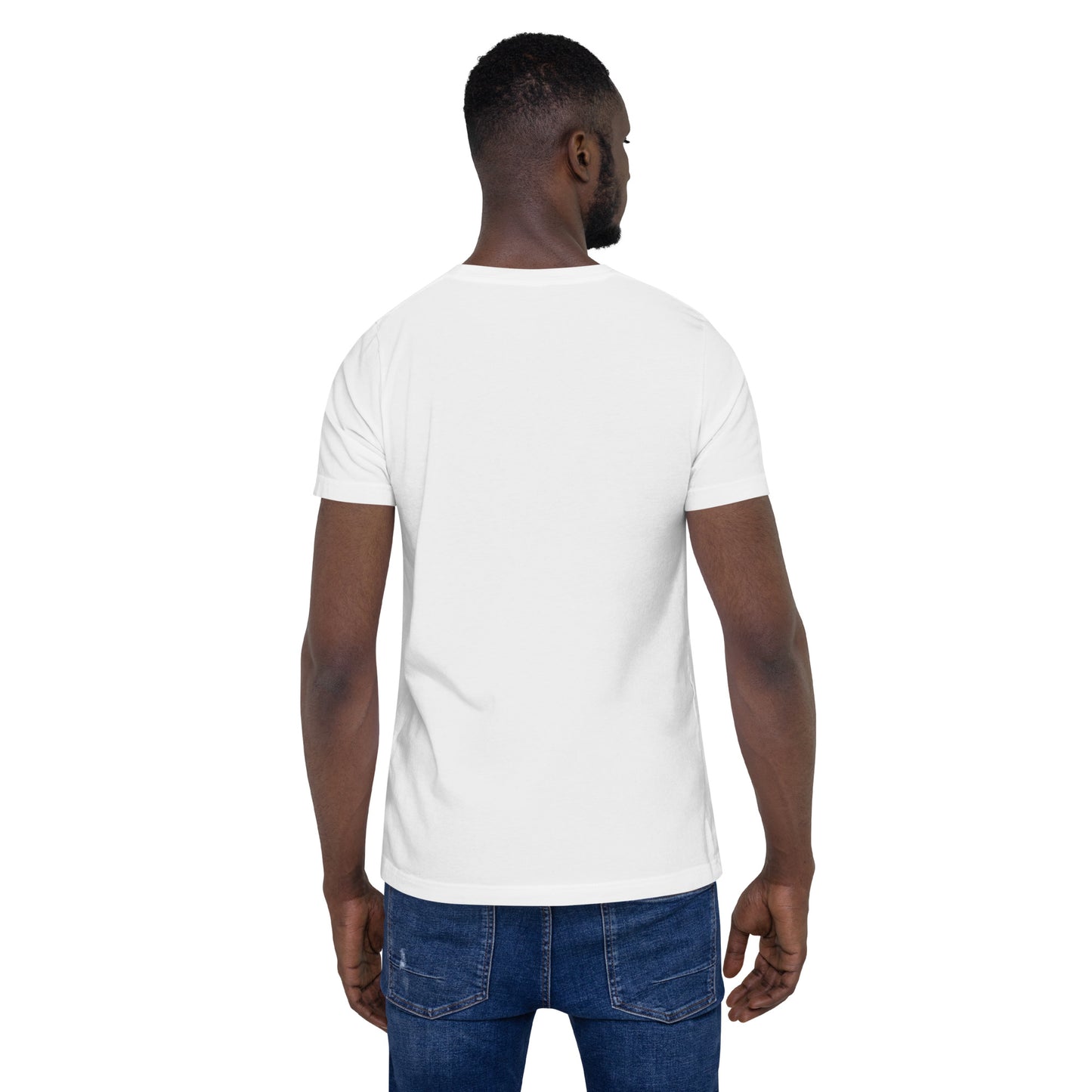T-shirt rugby design blanc vue de dos
