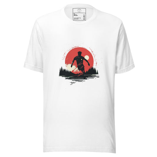T-shirt unisexe "Terrain sauvage" illustration football rouge et noir