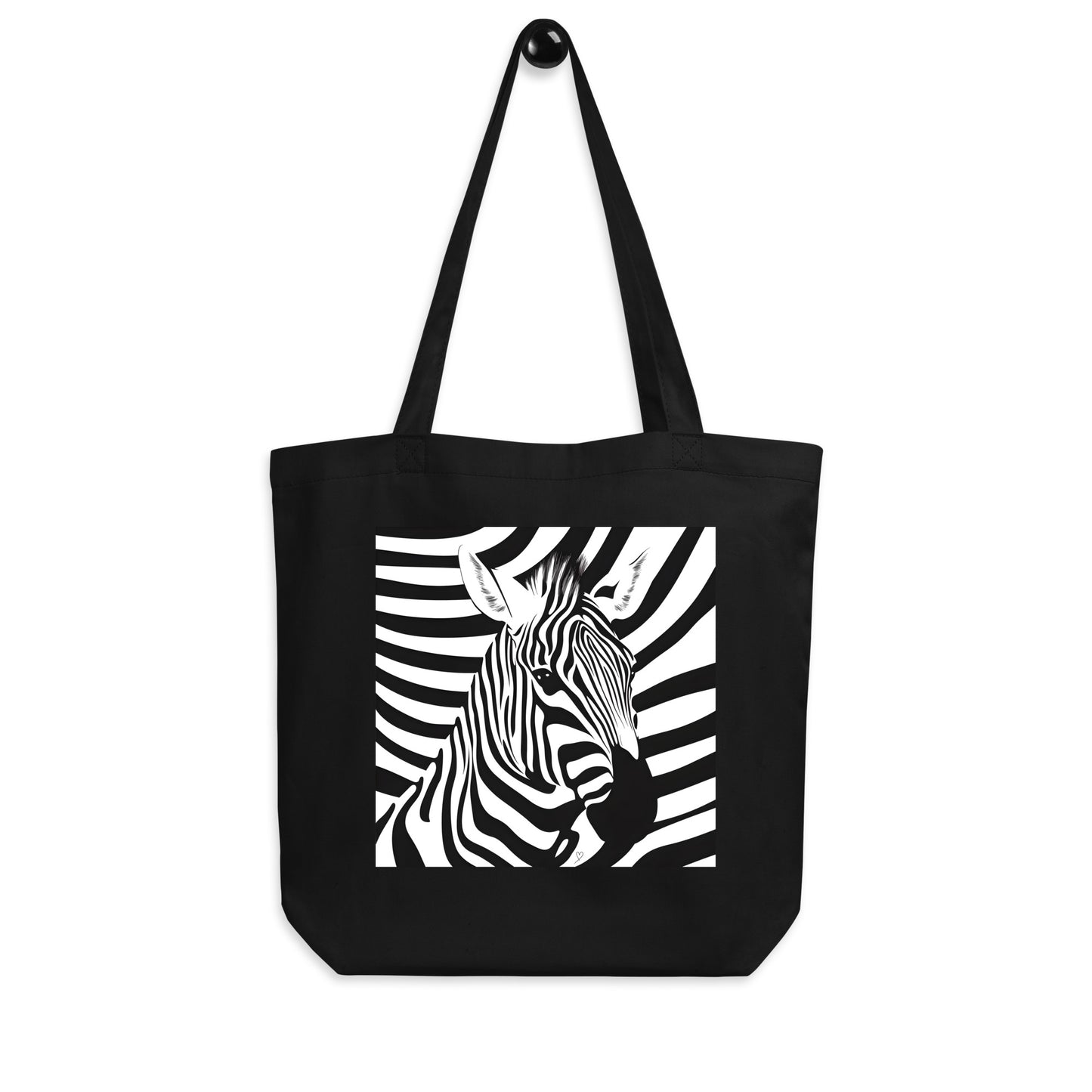 Tote bag Zèbre hypnotique pop art abstrait signé Idée Passion – sac design éthique en coton biologique, parfait pour cadeau créatif et mode responsable.