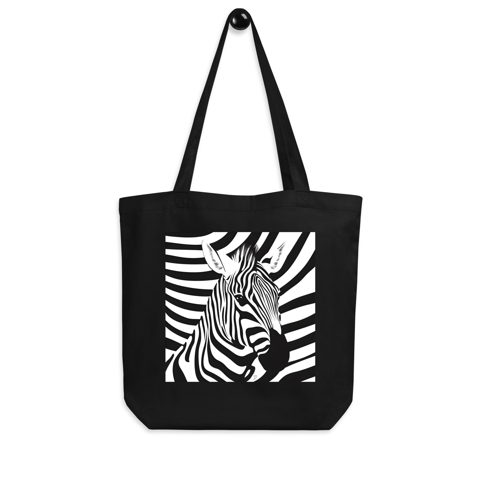 Tote bag Zèbre hypnotique pop art abstrait signé Idée Passion – sac design éthique en coton biologique, parfait pour cadeau créatif et mode responsable.