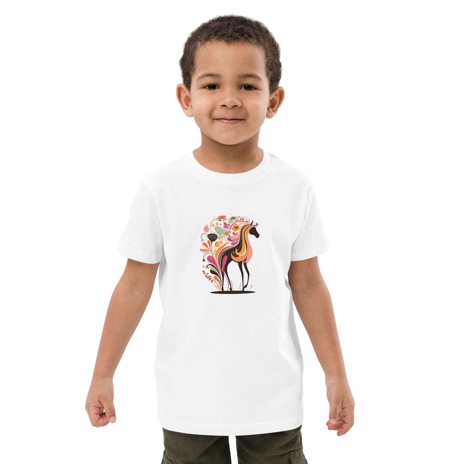 T-shirt bio enfant “Magic Horse” – motif fantaisie inspiré de l’équitation et du cheval