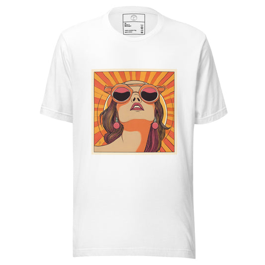 T-shirt rétro coloré “Mrs Sunshine” pour adultes - blanc